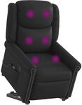 vidaXL Massagesessel Aufstehhilfe Elektrisch Gl&auml;nzend Schwarz 3303424