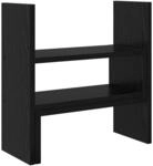 vidaXL Monitor Schreibtischst&auml;nder mit Speicher Schwarz Eichen-Optik 8003921
