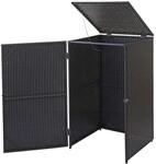 Proregal M&uuml;lltonnenverkleidung HxBxT 110x65x66 cm Poly-Rattan 120L Schwarz