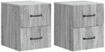 vidaXL Wandmontierter Nachttisch 2 Stk Graues Sonoma 34,5 x 33 x 40 cm 898988