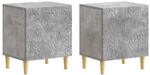 vidaXL Nachttisch 2 Stk Betongrau 43 x 34,5 x 50 cm Holzwerkstoff 895032