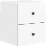 vidaXL Wandmontierter Nachttisch Hochglanz Wei&szlig; 34,5 x 33 x 40 cm 899153