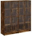 vidaXL B&uuml;cherschrank mit T&uuml;ren R&auml;uchereiche 136x37x142cm Holzwerkstoff