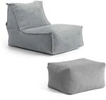 mokebo Sitzsack mit Hocker aus Cord Der Gelassene Bean Bag Relaxliege oder