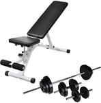 vidaXL Hantelbank mit Langhantel und Kurzhantel Set 30,5 kg 275351