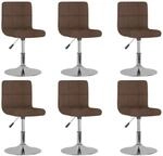 vidaXL Esszimmerst&uuml;hle 6 Stk Drehbar Braun Stoff 3087461