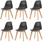 vidaXL Esszimmerst&uuml;hle 6 Stk Schwarz Kunststoff 244779
