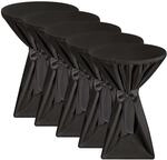 Beautissu Premium Stehtischhusse &oslash; 70cm Schwarz 5tlg