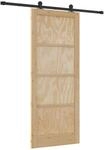 vidaXL Schiebet&uuml;r Natur und Schwarz 86 x 211 cm 3445457