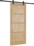 vidaXL Schiebet&uuml;r Natur und Schwarz 86 x 198,5 cm 3445510