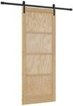 vidaXL Schiebet&uuml;r Natur und Schwarz 86 x 211 cm 3445403