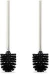 Relaxdays Toilettenb&uuml;rsten 2er Set Kunststoff Metall Schwarz Abnehmbar 36 cm x 8 cm