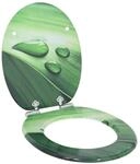 vidaXL Soft-Close Toilettensitz Gr&uuml;ner Tropfen 44 x 38 cm MDF-Platte 42027187