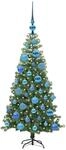 vidaXL Weihnachtsbaum mit 150 LEDs mit St&auml;nder Gr&uuml;n 120 cm PVC 3396365