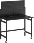 HOMCOM Workbench MDF Stahl 115L x 62B x 143,5H cm Schwarz