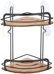 MSV Eck-Duschregal Hiko 21 cm x 21 cm x 34 cm Schwarz-Braun