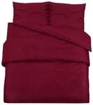 vidaXL Bettw&auml;sche-Set Bordeauxrot 200x220 cm Baumwolle 136185