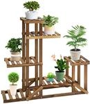 Outsunny Blumenst&auml;nder Tannenholz Verkohlt 98L x 28B x 96,5H cm