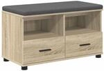 vidaXL Flurbank mit Kissen mit Schubladen Sonoma-Eiche 80 x 38 x 46 cm 891458