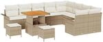 vidaXL Garten-Sofa-Set mit Kissen mit Speicher 12-Tlg Beige und Creme 3364121
