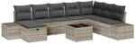 vidaXL Garten-Sofa-Set mit Kissen 9-Tlg Hellgrau Poly Rattan 3359441
