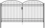 vidaXL Zauntor mit Schloss Grau 401 x 250 cm Stahl 42008945