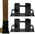TRUTZHOLM Holzstapelhilfe 2er Set Halterung 34x10cm Lackierter Stahl Schwarz