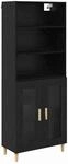 vidaXL Highboard 2 Stk Schwarz Eichen-Optik 69,5 x 34 x 180 cm 3416260