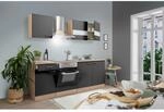 Respekta K&uuml;chenzeile KB210ESGC 210 cm Grau-Eiche S&auml;gerau Nachbildung