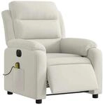 vidaXL Massagesessel Elektrisch Creme Samt 3205090