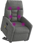 vidaXL Massagesessel mit Aufstehhilfe Dunkelgrau Mikrofasergewebe 3303096