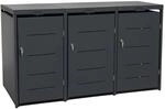 osoltus Metall M&uuml;lltonnenbox 3er M&uuml;lltonnenverkleidung 196x118 Cm Conta Anthrazit