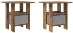 vidaXL Nachttisch 2 Stk Altholz 41 x 40 x 45 cm Holzwerkstoff 8000433