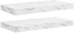 vidaXL Wandregal 2 Stk Wei&szlig; Marmor 50 x 23,5 x 4 cm Holzwerkstoff 42019966