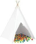 vidaXL Teepee Zelt Wei&szlig; 120 x 120 x 150 cm Stoff und Plastik 3385870