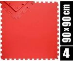 eyepower Trainingsmatte XL mit Rand 90 x 90 cm 4er Set Rot