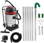 Monstershop 80L Nass& Trocken Industriestaubsauger mit Dachrinnenstangen 5m...