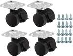 SOTECH 4 St&uuml;ck M&ouml;belrolle AACHEN &Oslash;35 mm Schwarz Anschraubplatte 47x47 mm mit