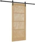 vidaXL Schiebet&uuml;r Natur 86 x 198,5 cm Massives Kiefernholz 3445447