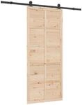 vidaXL Schiebet&uuml;r Natur 100 x 208 cm Massives Kiefernholz 3445645