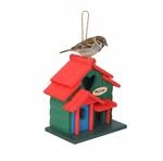 Relaxdays Vogelhaus Kiefernholz Mehrfarbig Wetterfest 23 cm x 18 cm x 13 cm