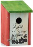 Relaxdays Nistkasten Tannenholz Stahl Rot Aufklappbar Home-Tweet-Home-Aufschrift 22