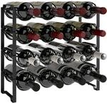 HOMCOM Weinregal f&uuml;r 16 Weinflaschen Metall Schwarz 42,5L x 16,5B x 41H cm