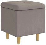 vidaXL Aufbewahrungsottomane mit Kissen Taupe 40 x 40 x 45 cm Stoff 876807