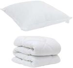 vidaXL Bettdecke mit Kissen 2-Tlg Wei&szlig; Mikrofaser 3376662