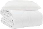 vidaXL Sommerdecke mit Kissen 2-Tlg Wei&szlig; Mikrofaser 3376408
