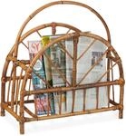 Relaxdays Zeitungsst&auml;nder Rattan mit Henkel 47 cm x 43,5 cm x 20,5 cm 0,78 kg