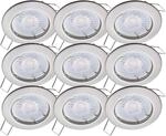 Oktaplex 9er Set LED Einbauspot Sedan 3-Step Dimmbar Warmwei&szlig; 2700K 380lm