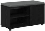 vidaXL Flurbank mit Kissen mit Regal Schwarze Eiche 80 x 38 x 46 cm 891505
