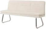 MCW Sitzbank H70 Lehne Stoff/Textil Boucl&eacute; Edelstahl Geb&uuml;rstet 180cm Creme